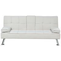 3-SITZER-SCHLAFSOFA hellbeige Roxen - Beige/Silberfarben, Textil (168/77/81cm) - Beliani