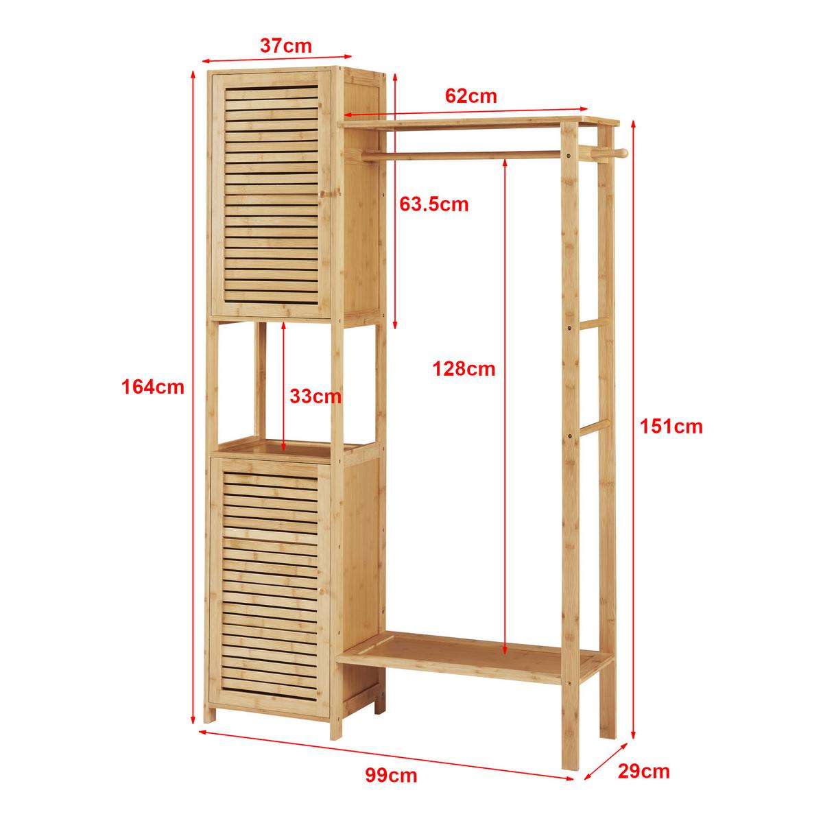 GARDEROBENSTÄNDER Oldsum - Naturfarben, Holz (99/164/29cm) - [en.casa]