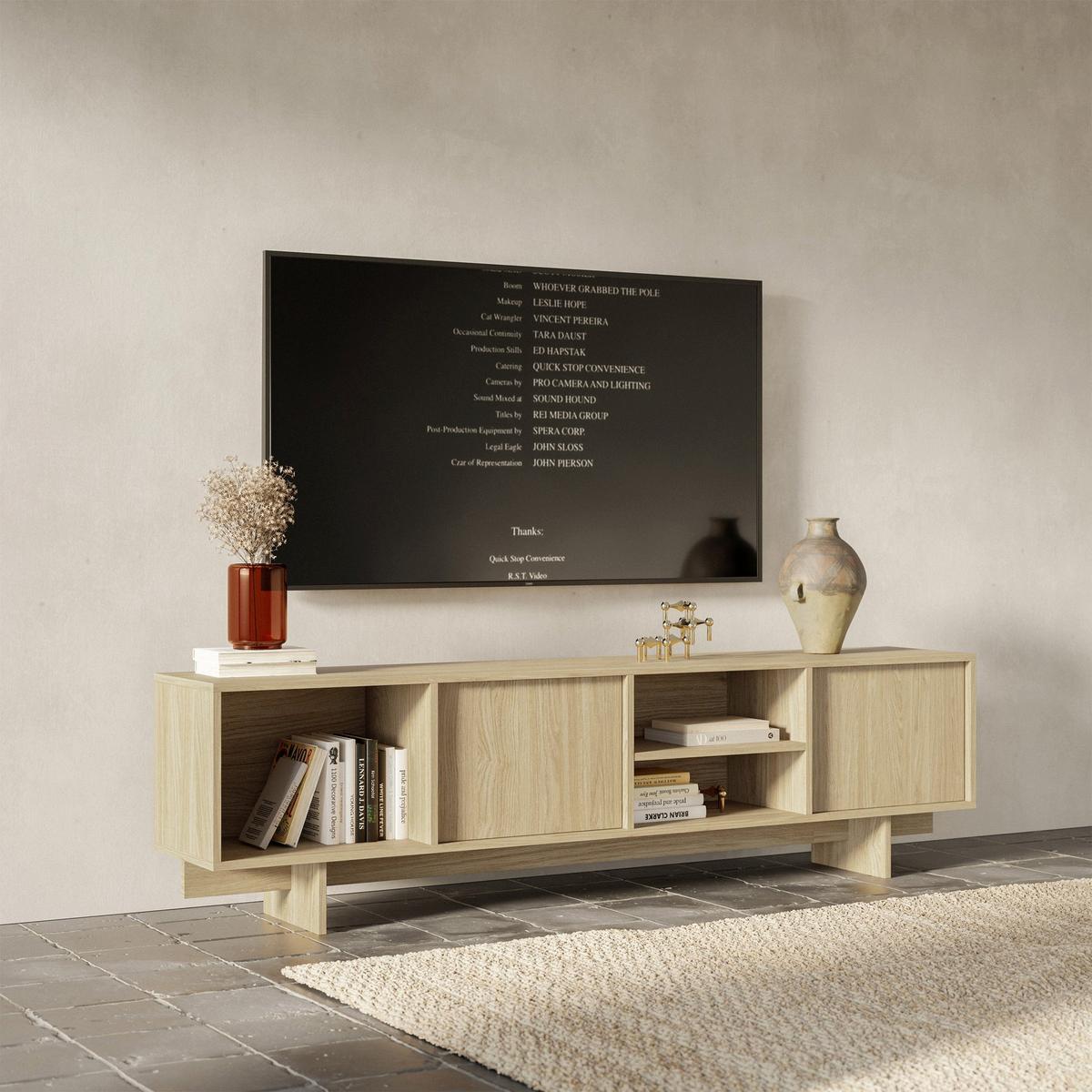 TV-LOWBOARD Sanva GEÖLTE EICHE 200 CM - Eichefarben, Holzwerkstoff (200/55/35cm) - Selsey