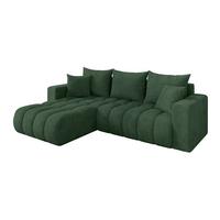 ECKSOFA mit Schlaffunktion Ottomane Links MILA-L-v1 277x195x86 Grün Cord - Dunkelgrün/Schwarz, Holzwerkstoff/Kunststoff (277/194cm) - ALTDECOR
