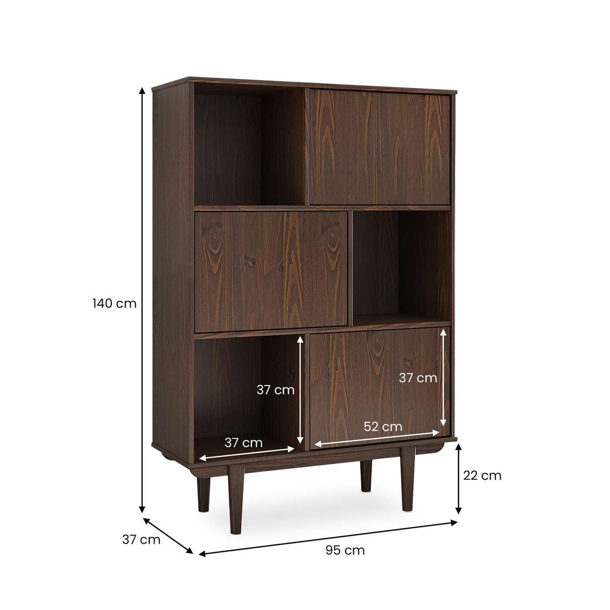 HIGHBOARD SIMONA nussbaum - Nussbaumfarben, Holz (95/139/37cm) - IDIMEX