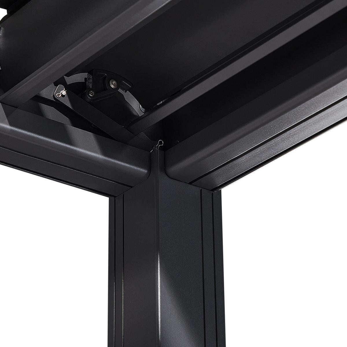 GARTEN-PERGOLA Schwarz Forno II - Schwarz, Metall (310/250/310cm) - Beliani