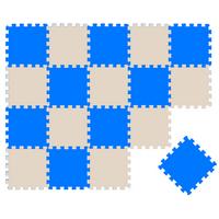 SPIELMATTE ab Null - 180/90/1 cm Puzzlematte Beige - Blau/Beige, Kunststoff (30/30cm) - Littletom