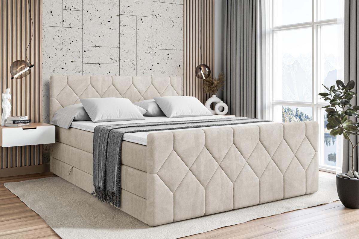 BOXSPRINGBETT CATOR-Z KING - 120x200 - H3/H4 - Creme - Creme, Holzwerkstoff (120/200cm) - ALTDECOR