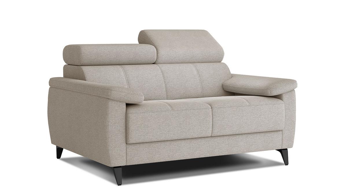 SOFA TAUNUS 2-Sitzer, beige - Beige/Schwarz, Holzwerkstoff/Textil (141/80/102cm) - Wozimo
