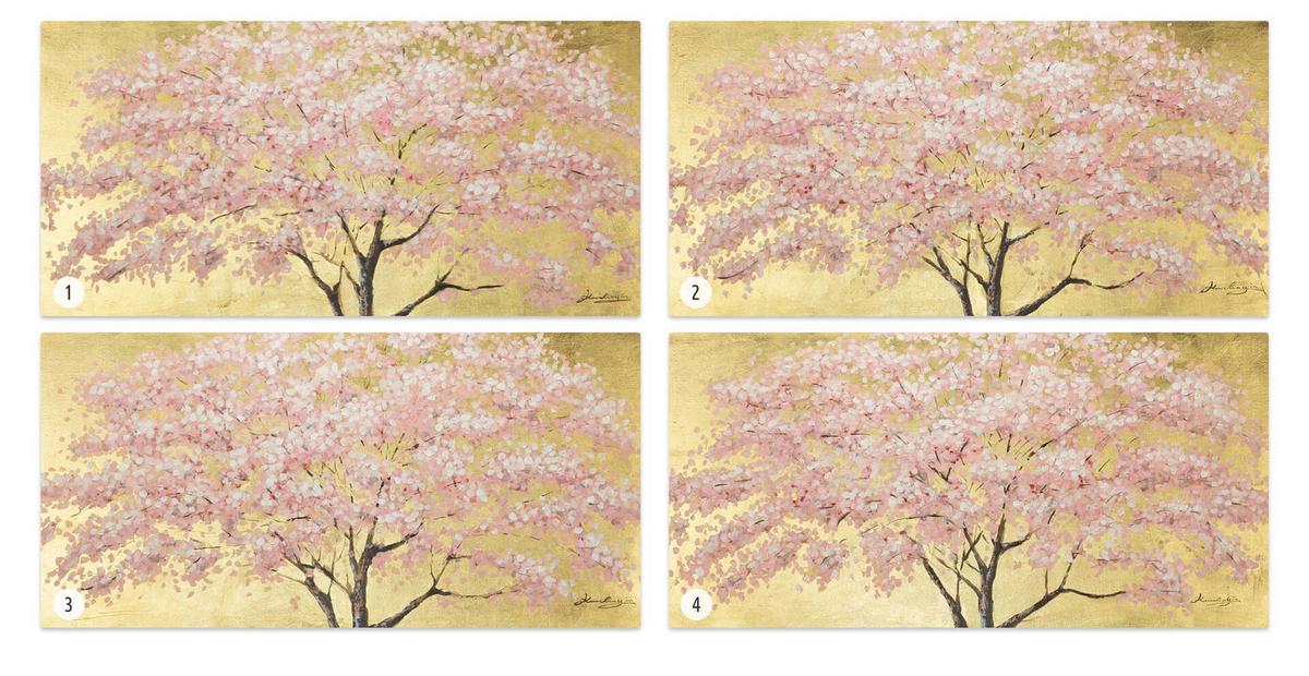 ÖLGEMÄLDE 120/60 cm - Pink/Braun, Holz/Textil (120/60cm) - KUNSTLOFT
