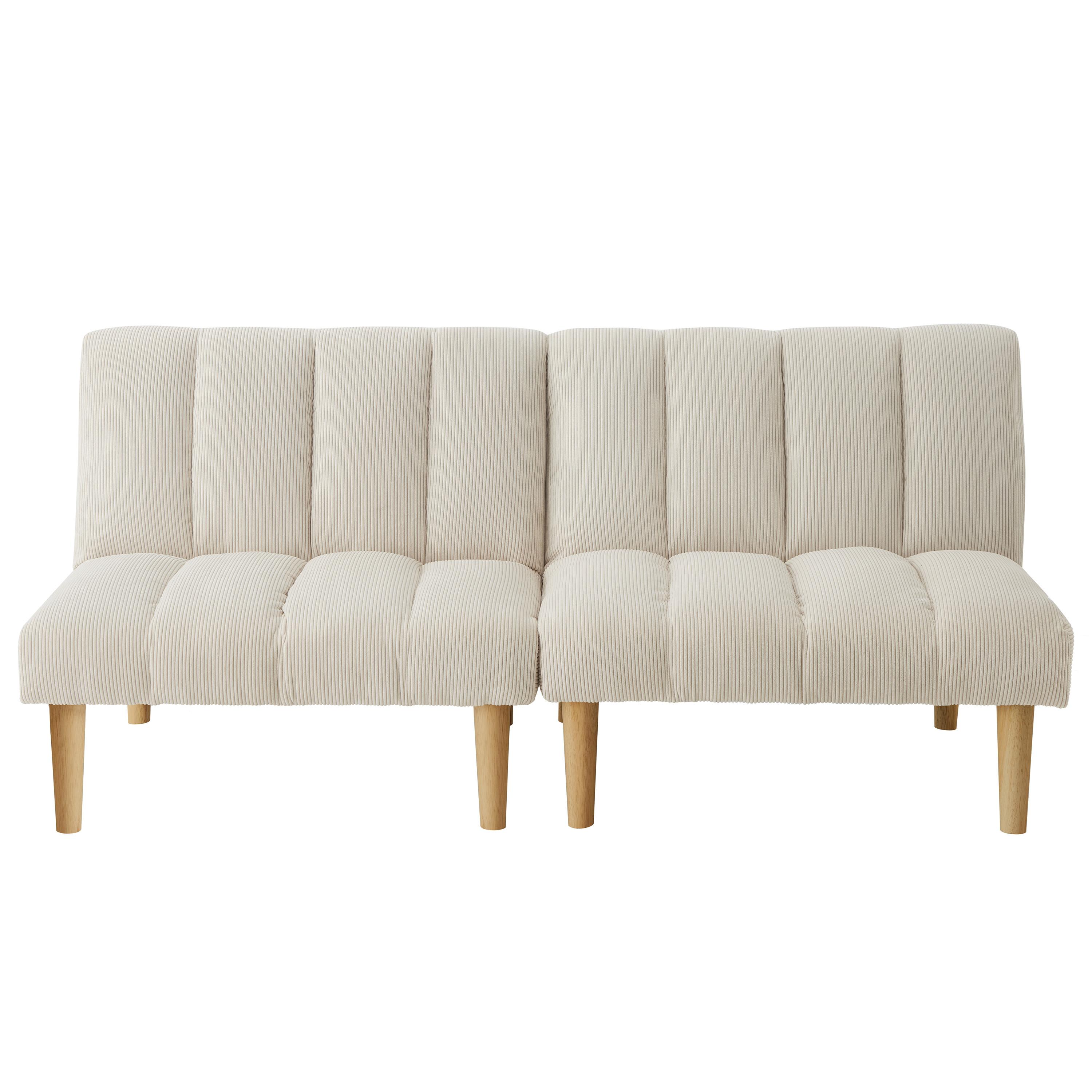 SCHLAFSOFA aus beigem cord, klappbar und mit verstellbarer rückenlehne - Beige, Textil (167/72/82cm) - Urban Meuble