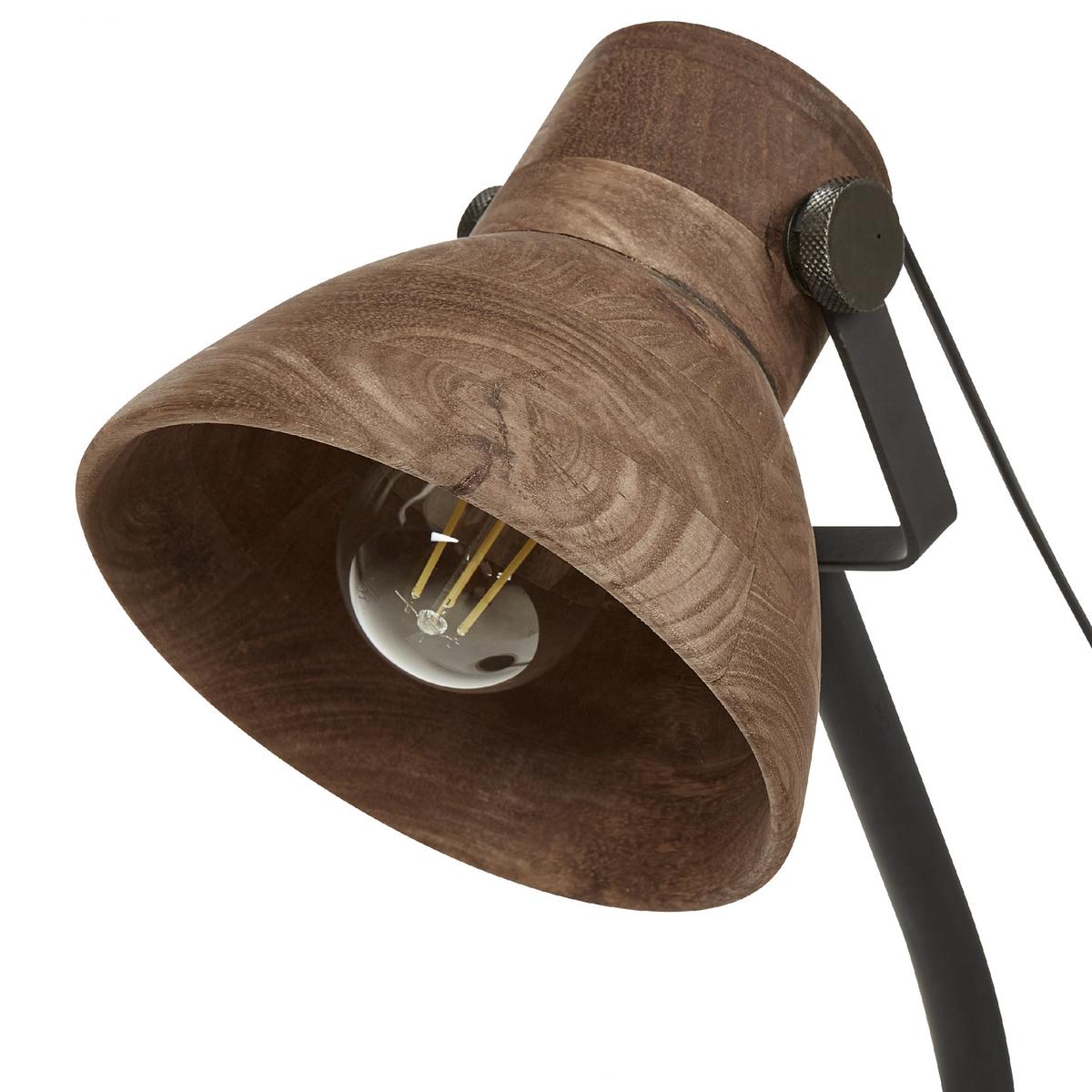 SCHREIBTISCHLAMPE Kolar 18/18/62 cm - Dunkelbraun, Holz (18/18/62cm) - Beliani