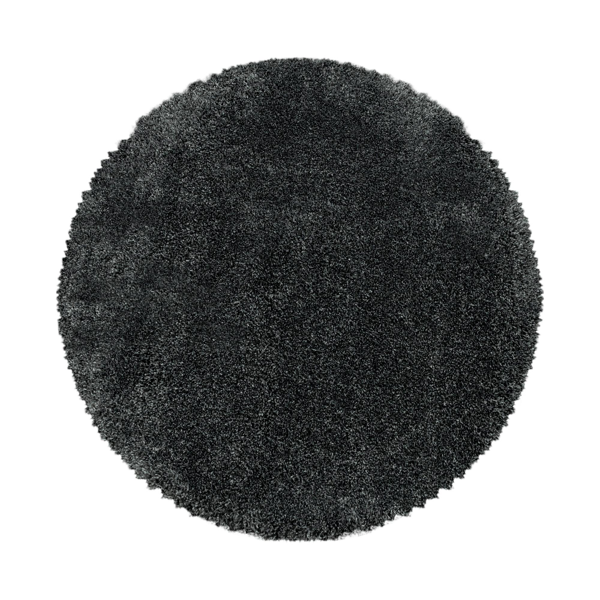 HOCHFLORTEPPICH SALZACH, einfarbig, Grau, Ø 200 cm - Grau, Textil (200/200cm) - KADIMA DESIGN