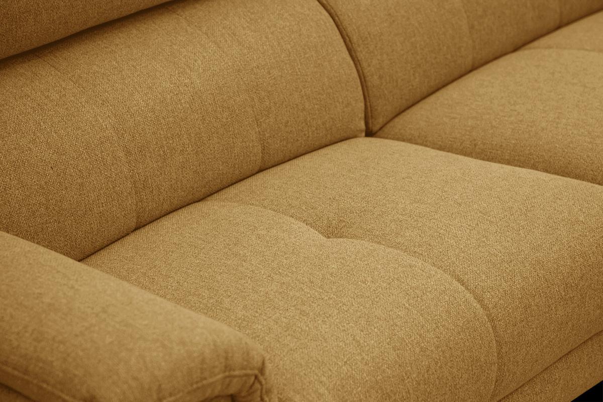 RELAXSOFA MATERA 3-Sitzer mit 2 Relaxfunktionen, dunkelgelb - Dunkelgelb/Schwarz, Holzwerkstoff/Textil (212/82/103cm) - Wozimo
