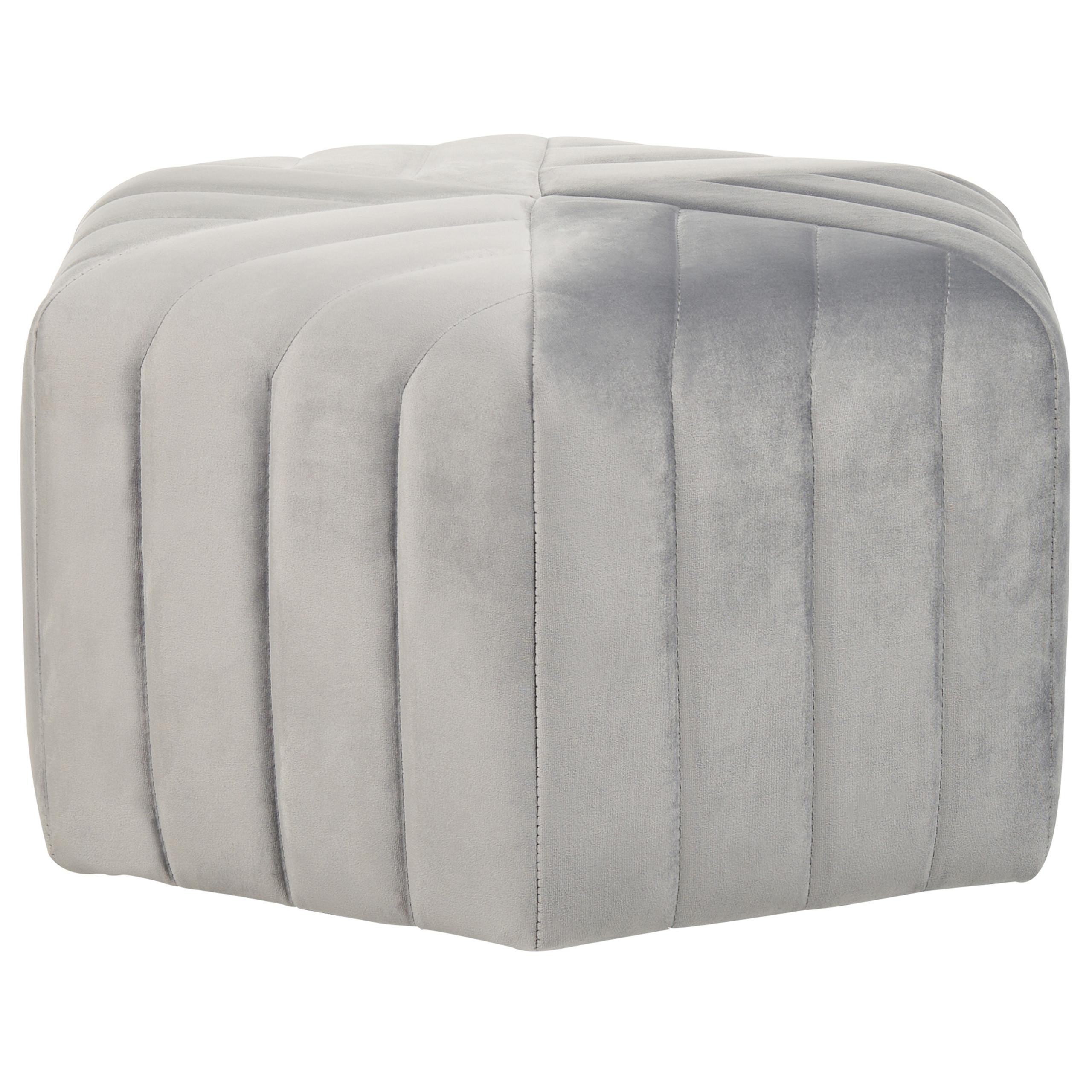 POUF Murietta 53/53/29 cm - Grau, Textil (53/29/53cm) - Beliani