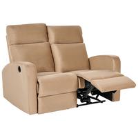 SOFA elektrisch verstellbar 2-Sitzer Samtstoff Hellbraun Verdal - Hellbraun/Braun, Textil (133/100/73cm) - Beliani