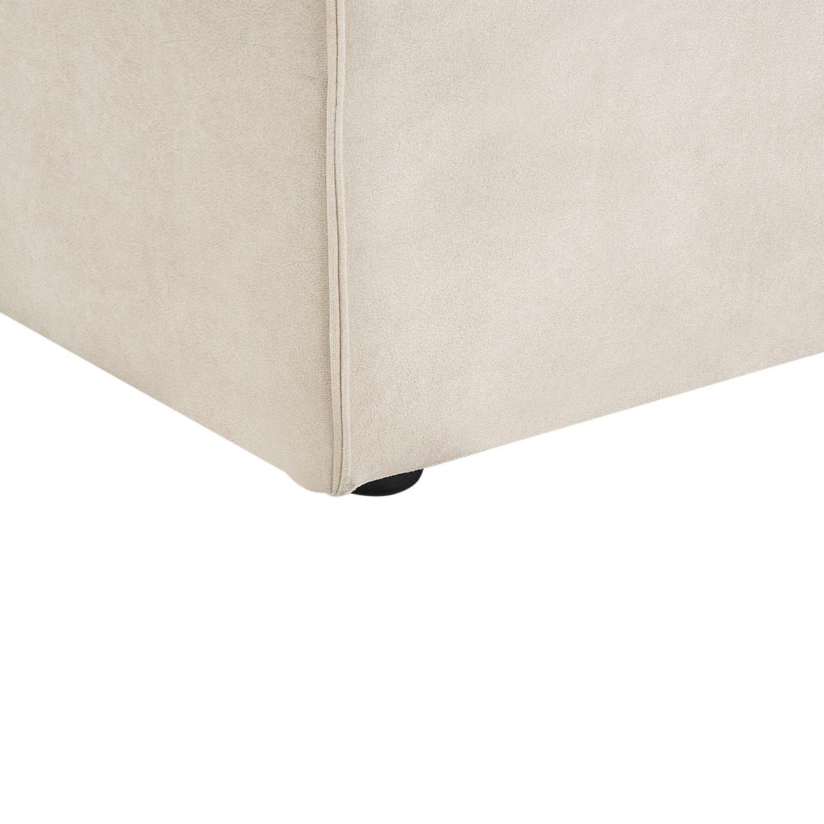 OTTOMANE Samtstoff Hellbeige Hellnar - Beige, Textil (52/39/102cm) - Beliani