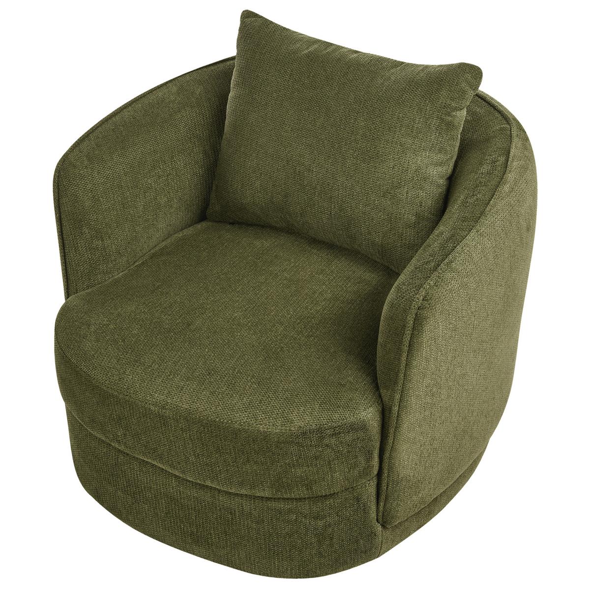 DREHSESSEL Stoff Grün Andalen - Grün, Textil (85/74/79cm) - Beliani
