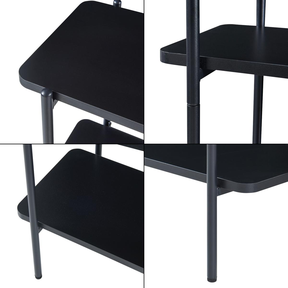 STANDREGAL Samnanger - Schwarz, Holzwerkstoff/Metall (80/180/34cm) - [en.casa]