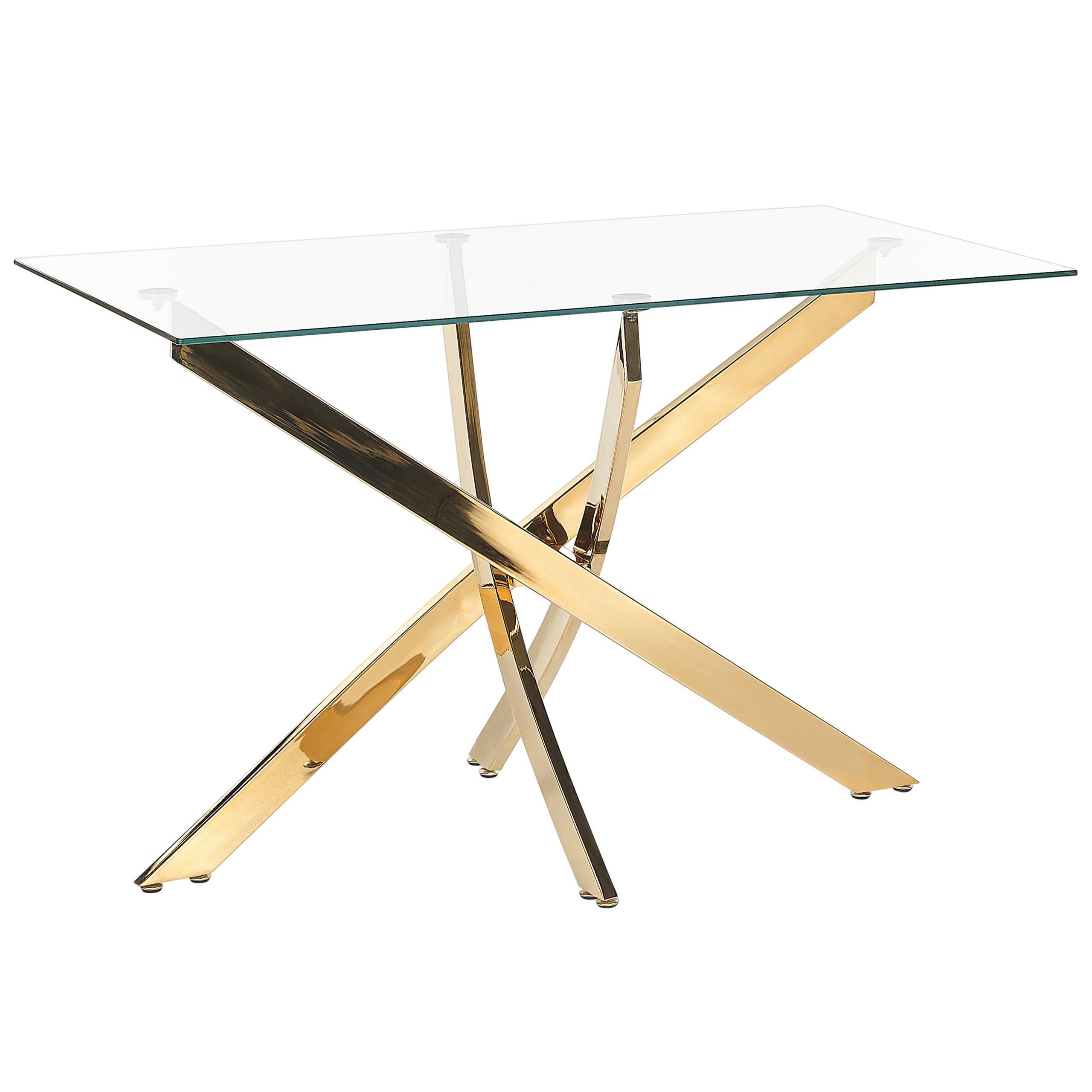 ESSTISCH 120/70/76 cm Goldfarben/Transparent Maramo - Goldfarben, Glas/Metall (120/70/76cm) - Beliani