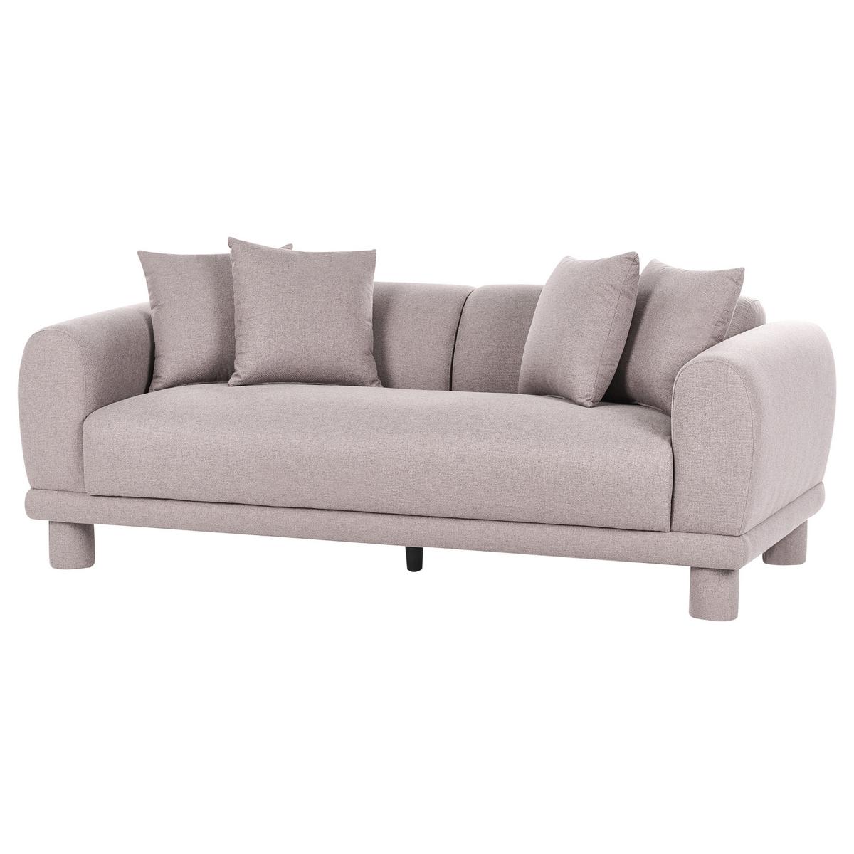 3-SITZER-SOFA Stoff Taupe Pori - Taupe, Textil (202/74/93cm) - Beliani