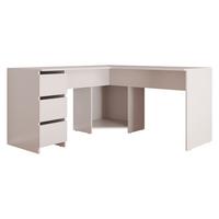 ECKSCHREIBTISCH Fotyn - Kaschmir/Schwarz, Holzwerkstoff/Kunststoff (142/142/74cm) - MIRJAN24