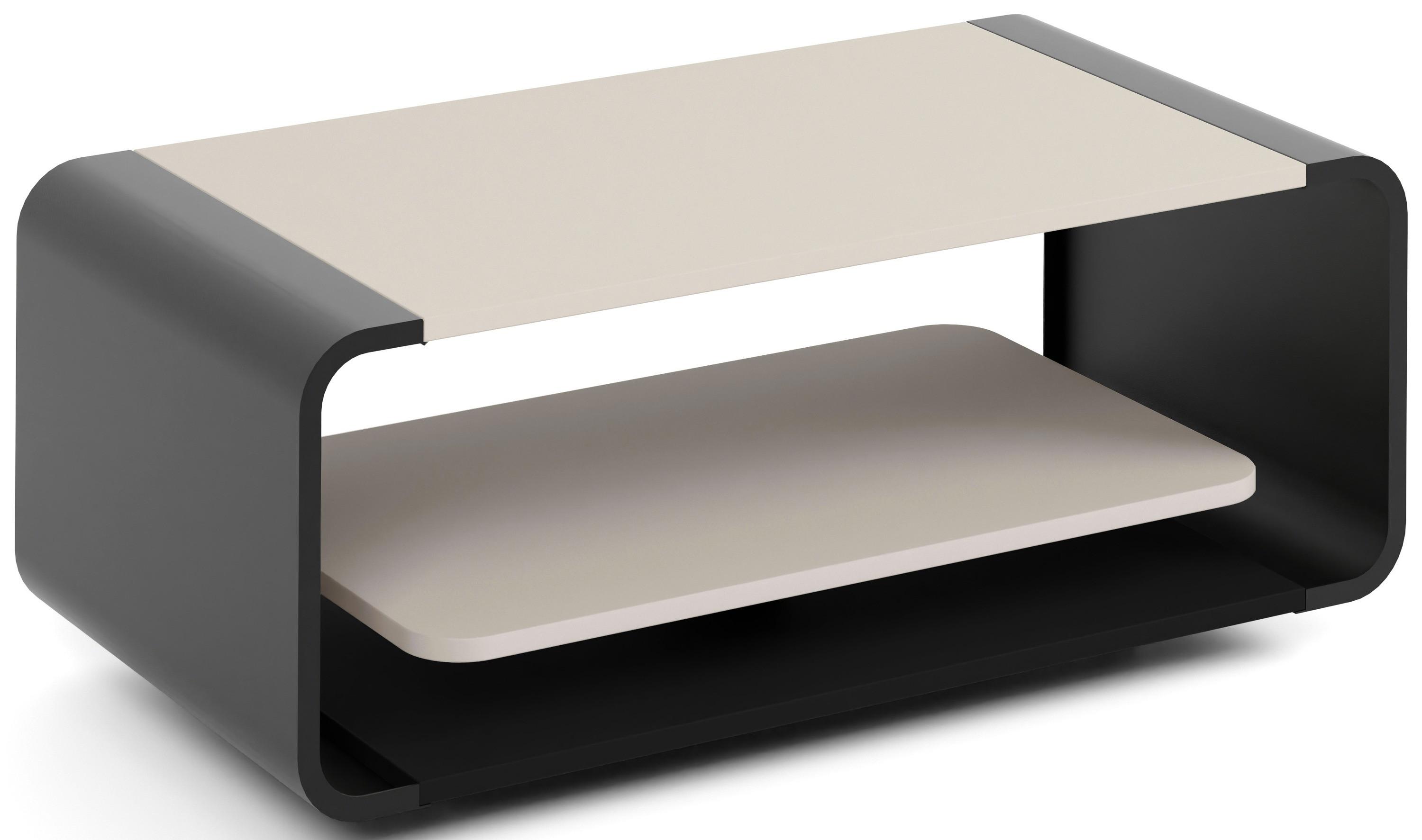 COUCHTISCH Sora in Kaschmir mit abgerundetem schwarzem Metallgestell 100/50/41 cm - Kaschmir/Beige, Holzwerkstoff (50/100/41cm) - WFL GROUP