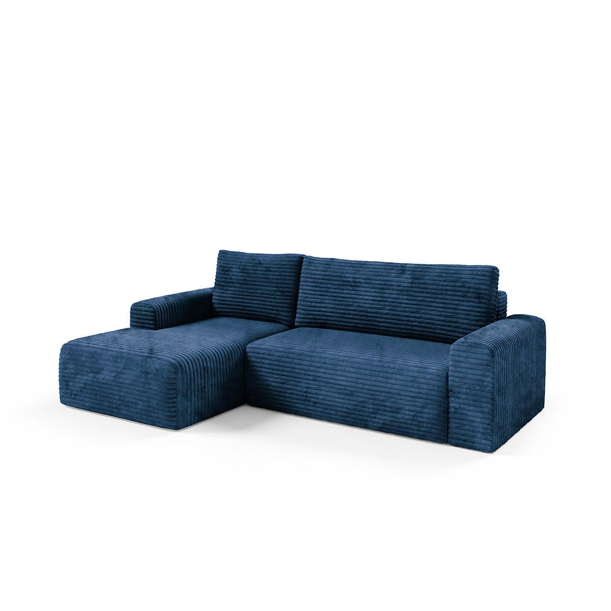ECKSOFA Romeo 3 Sitzplätze Dunkelblau - Blau, Holz (268/163cm) - Petits-meubles