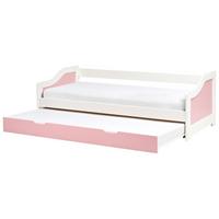 AUSZIEHBETT Kiefernholz 90/200 cm Rosa Luneray - Pink, Holz (90/200cm) - Beliani