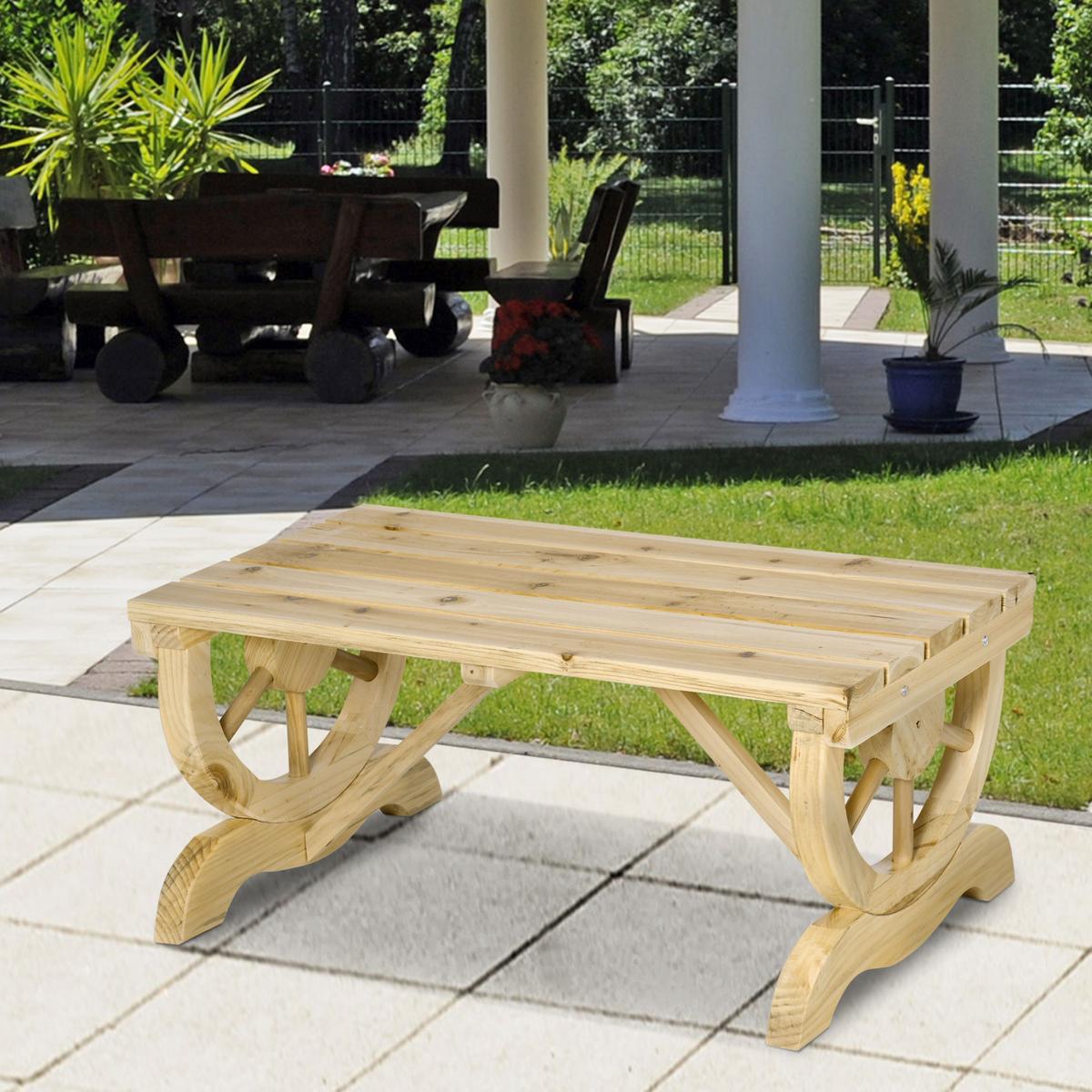 GARTENBANK, Wetterfest, Sitzbank, Gartenmöbel, Rustikale Bank, Holz, Natur - Fichtefarben, Holz (50/39.5/98cm) - Outsunny