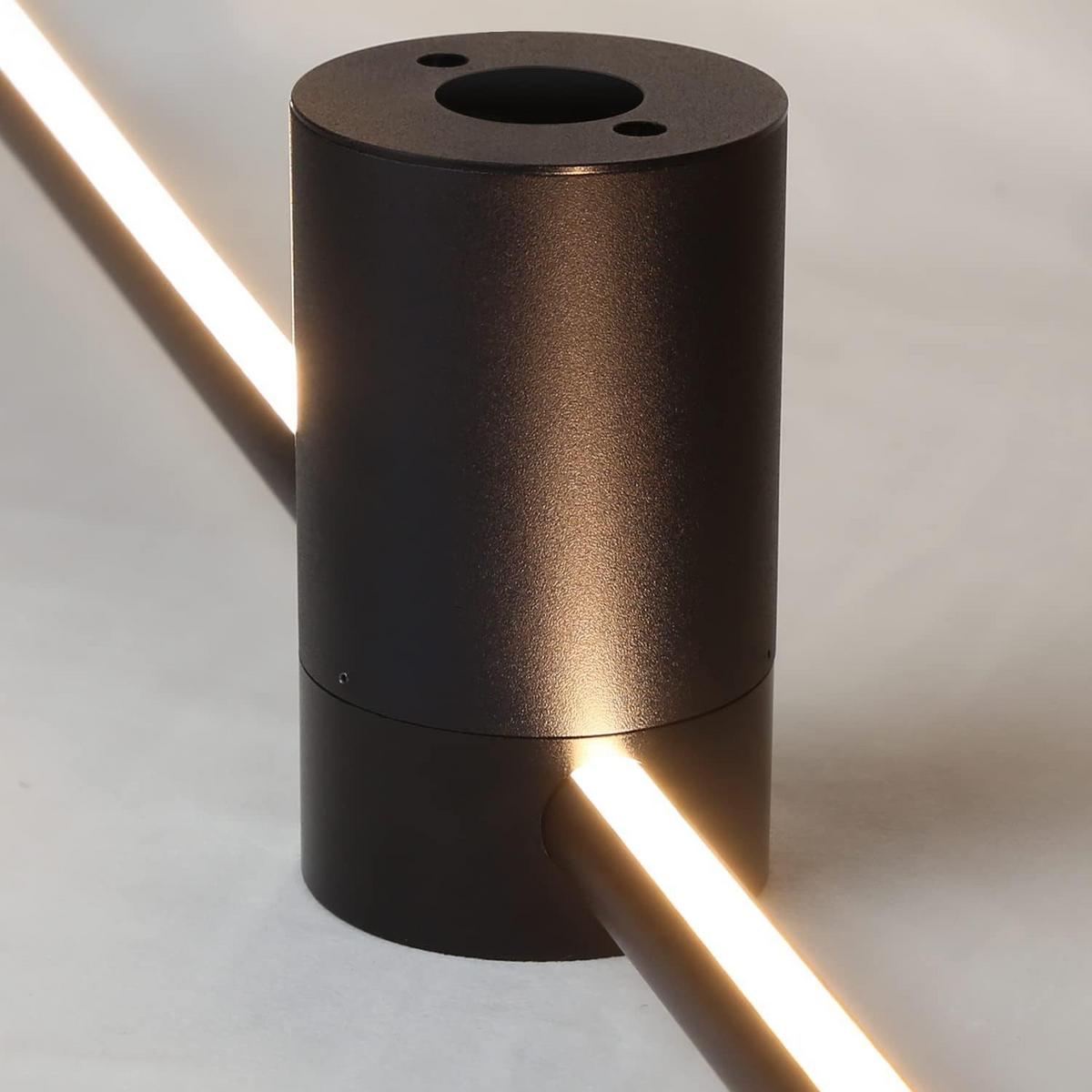 LED - WANDLEUCHTE Flussith (2er-Set) 10.0/6.0/60.0 cm - Schwarz, Metall (10/6/60cm) - ZMH