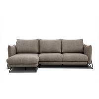 ECKSOFA HOSTEN 4-Sitzer, taupe - Taupe/Schwarz, Holzwerkstoff/Textil (158/269cm) - Wozimo