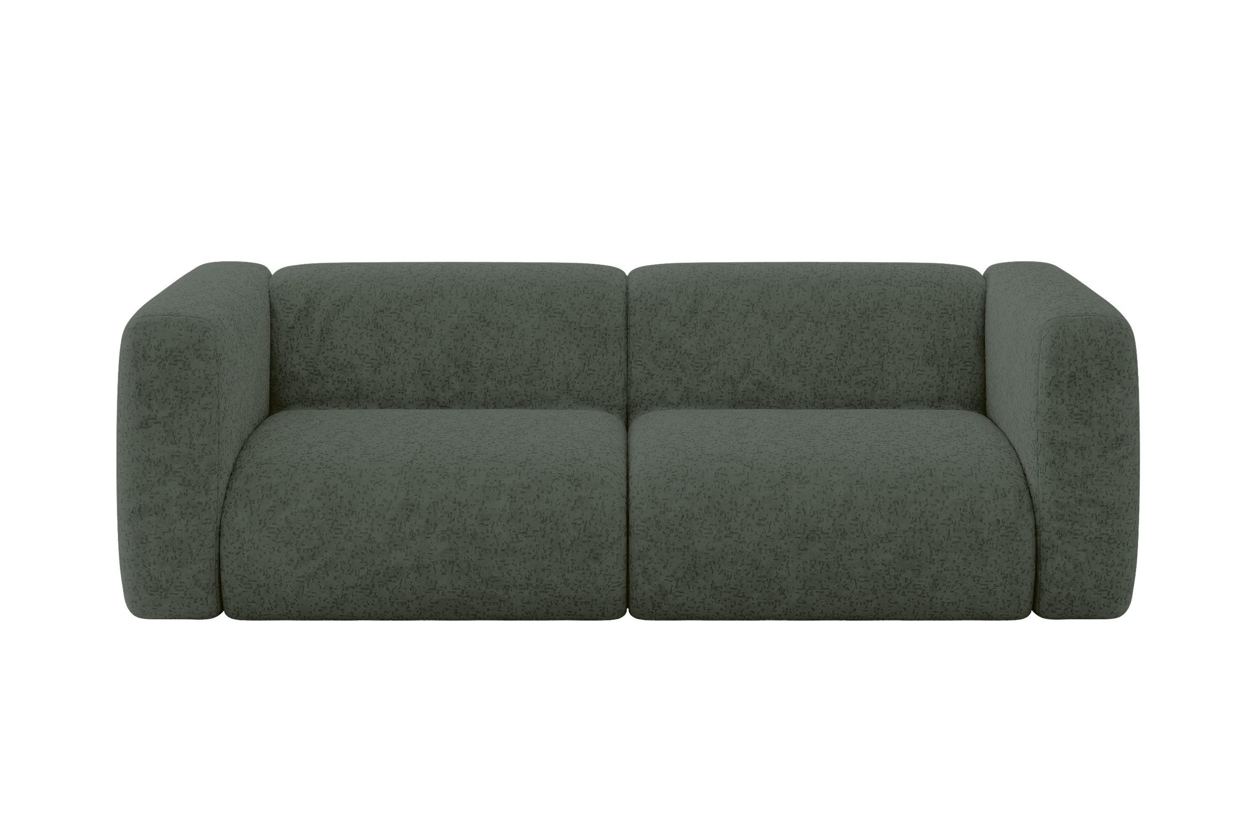MODULARES Sofa 2-SITZER MIRA-S1 228x89x70 Grün cm Velours - Schwarz/Grün, Holzwerkstoff/Kunststoff (228/70/89cm) - ALTDECOR