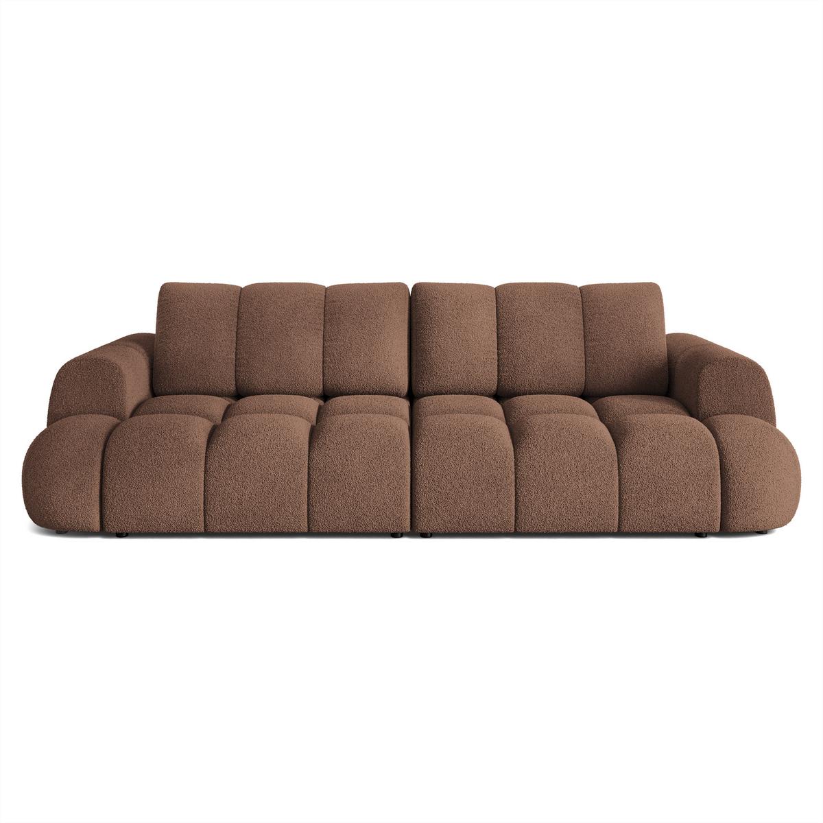 BETTSOFA DAFNE Braun Bucle-Stoff mit Schlaffunktion - Braun, Textil (300/88/113cm) - MASSENO
