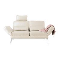 LEDERSOFA HURRICANE Weiß Leder - Silberfarben/Weiß, Leder (170/87/141cm) - KAWOLA