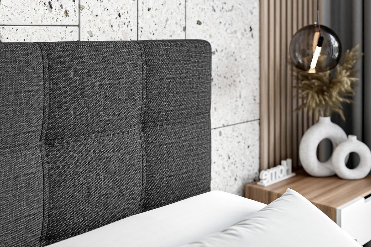 BOXBETT mit Matratze H3 und Lattenrost - MARCE - 90x200 - Links Dunkelgrau - Dunkelgrau, Holzwerkstoff (90/200cm) - ALTDECOR