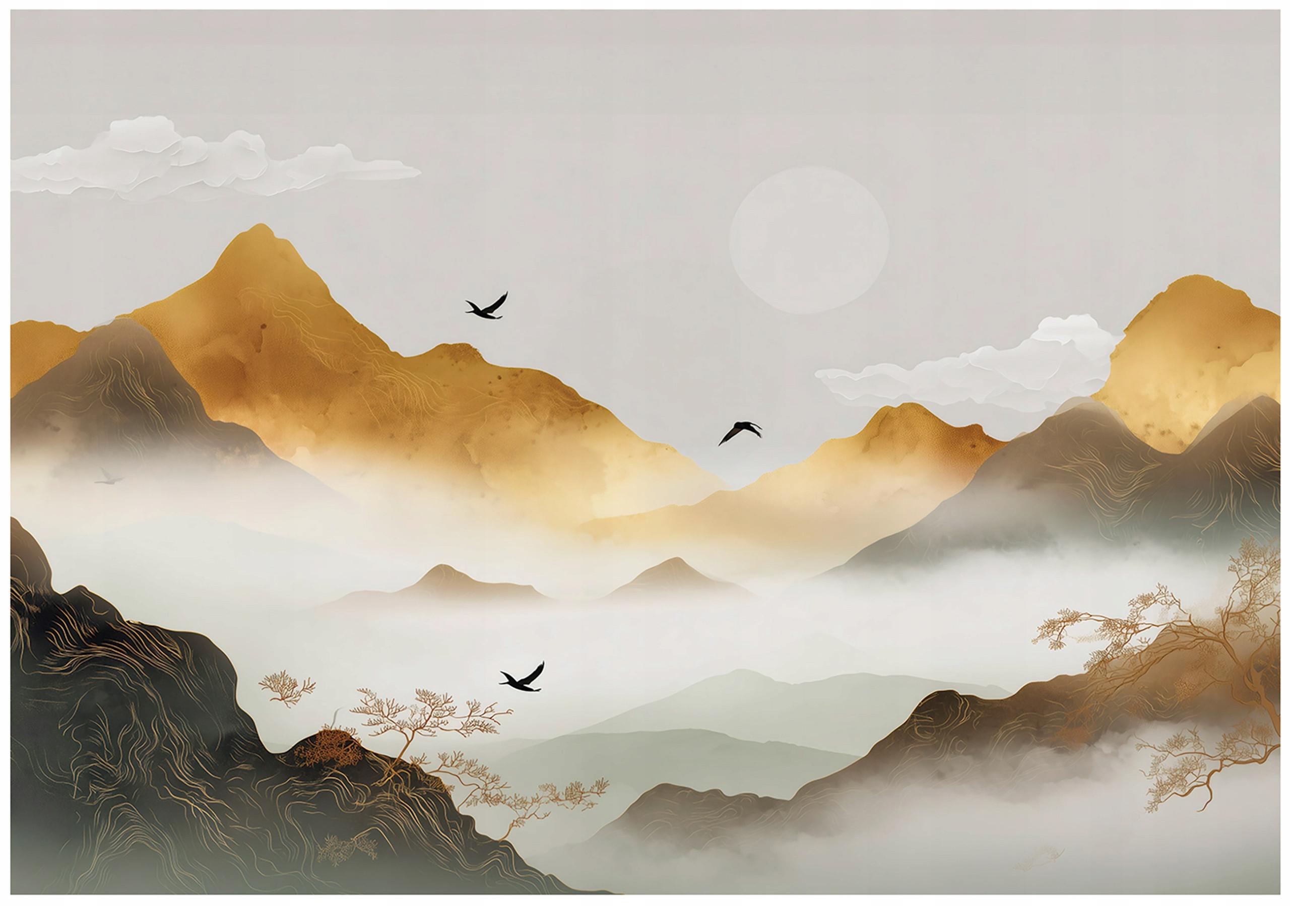 FOTOTAPETE Gebirge Natur Braun 200x140 cm - Multicolor, Papier (200/140cm) - Wallarena