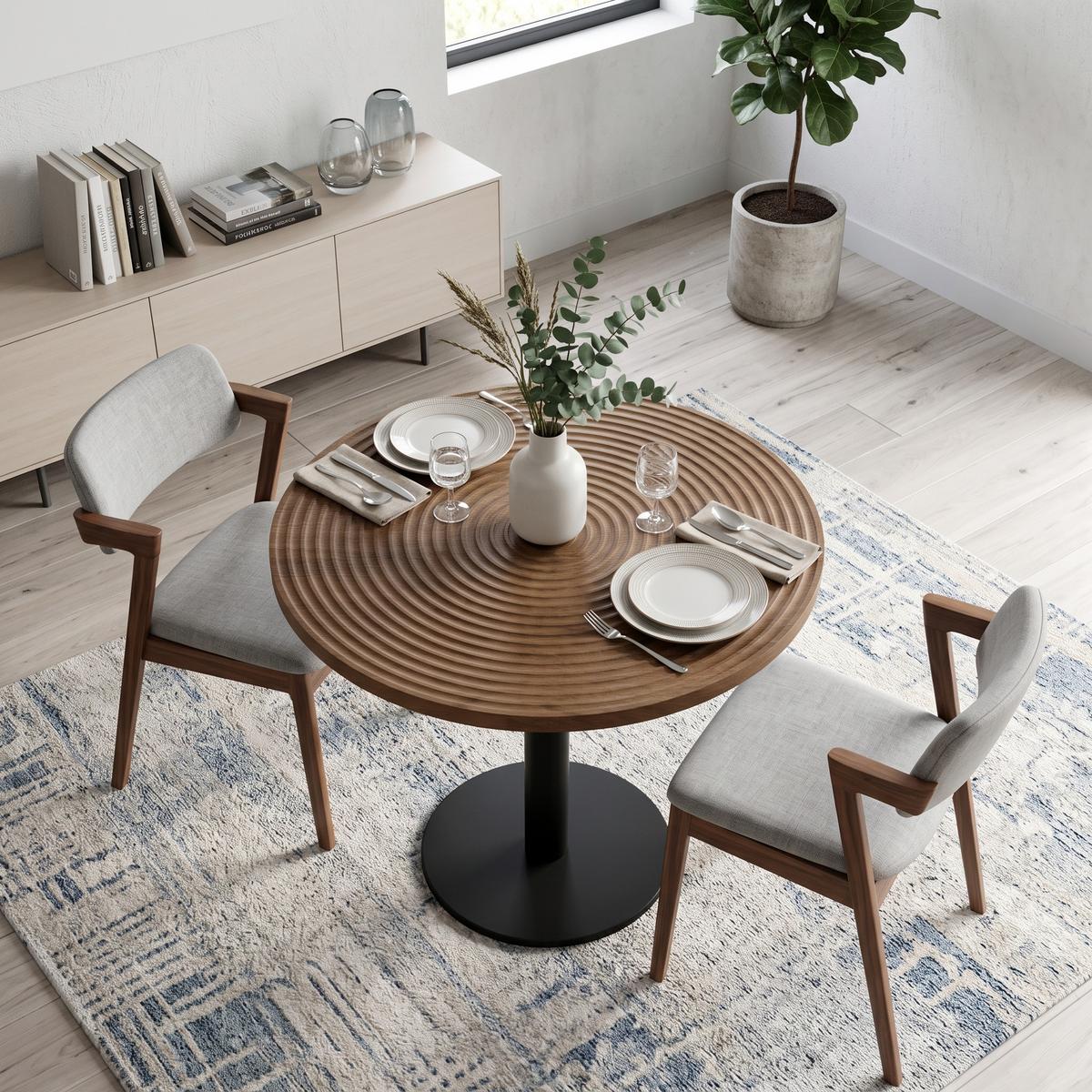ESSTISCH Rund 80cm Holzoptik Tulpen-Design Moderner Beistelltisch - Naturfarben, Holzwerkstoff/Metall (80/80/76cm) - Urban Meuble
