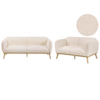 SOFA-SET 5-Sitzer Bouclé Hellbeige Ljung - Hellbraun/Beige, Textil (210/82/82cm) - Beliani