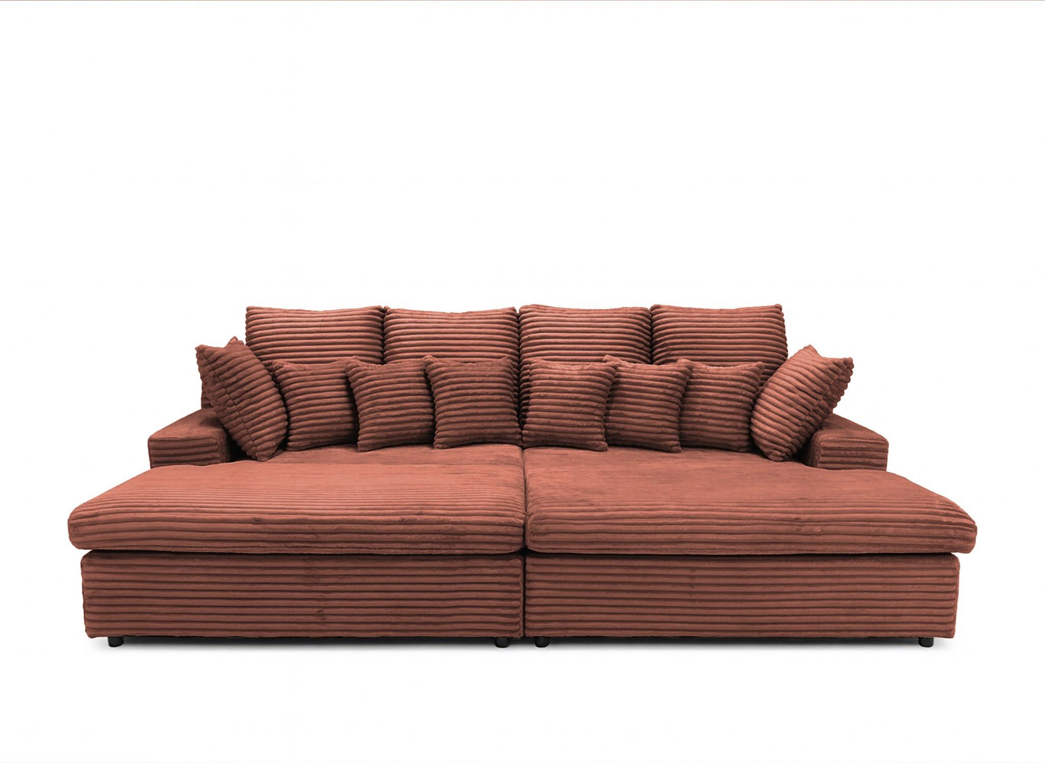 SOFA Arosa - Rotbraun, Holzwerkstoff/Textil (286/103/170cm) - Fun Möbel