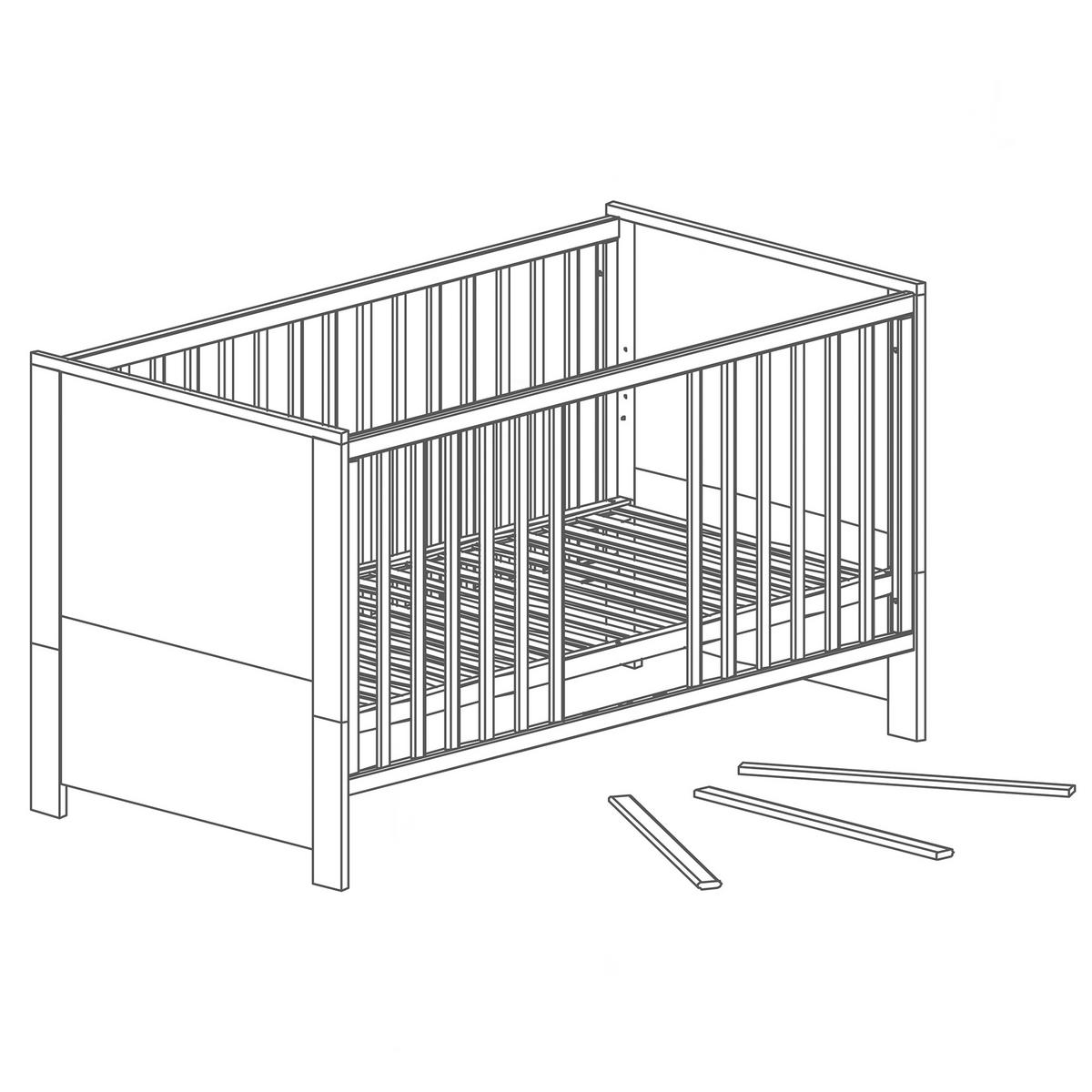 BABYZIMMER-SET Olaf 2-teilig - Multicolor/Weiß, Holzwerkstoff (76/82/142.5cm) - Roba