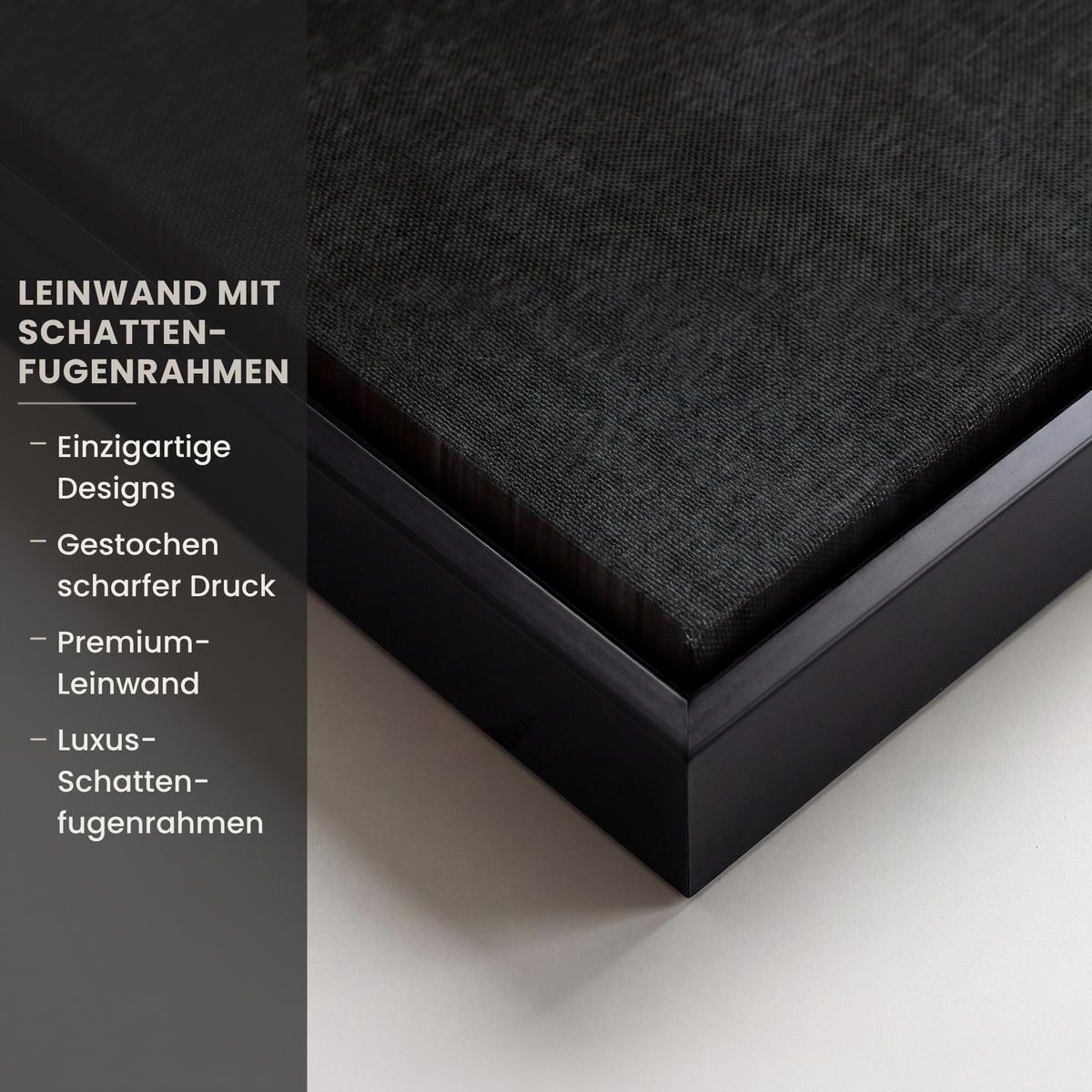 LEINWAND Bilder mit Rahmen - Goldene Berge bei Mondschein - 120x80 - Goldfarben, Textil (120/80cm) - MuchoWow