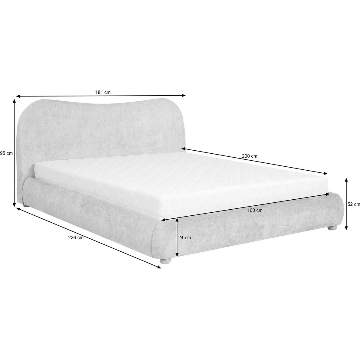 POLSTERBETT Sonho, Doppelbett 160x200 cm mit Taschenfedernmatratze 26 cm, Chenille-Stoff, Beige - Beige, Textil (160/200cm) - Beautysofa