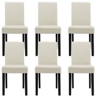 ESSZIMMERSTUHL-SET 6 TLG. Hamburg - Creme, Holz/Kunststoff (43/89/54cm) - [en.casa]