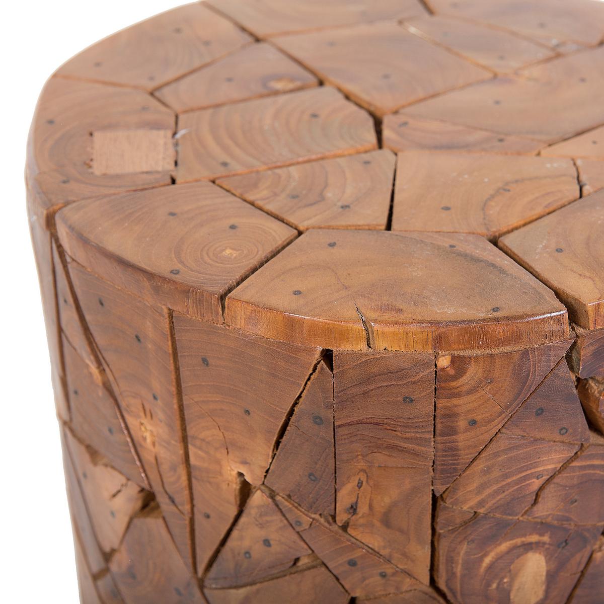 BEISTELLTISCH Teakholz braun 30 cm Dawson - Dunkelbraun, Holz (30/30/46cm) - Beliani