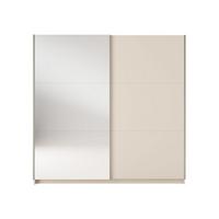 SCHWEBETÜRENSCHRANK BELDEN 200,6/207/55,3cm 2-türig mit Spiegel Sandbeige - Sandfarben, Holzwerkstoff (200.6/207/55.3cm) - MASSENO