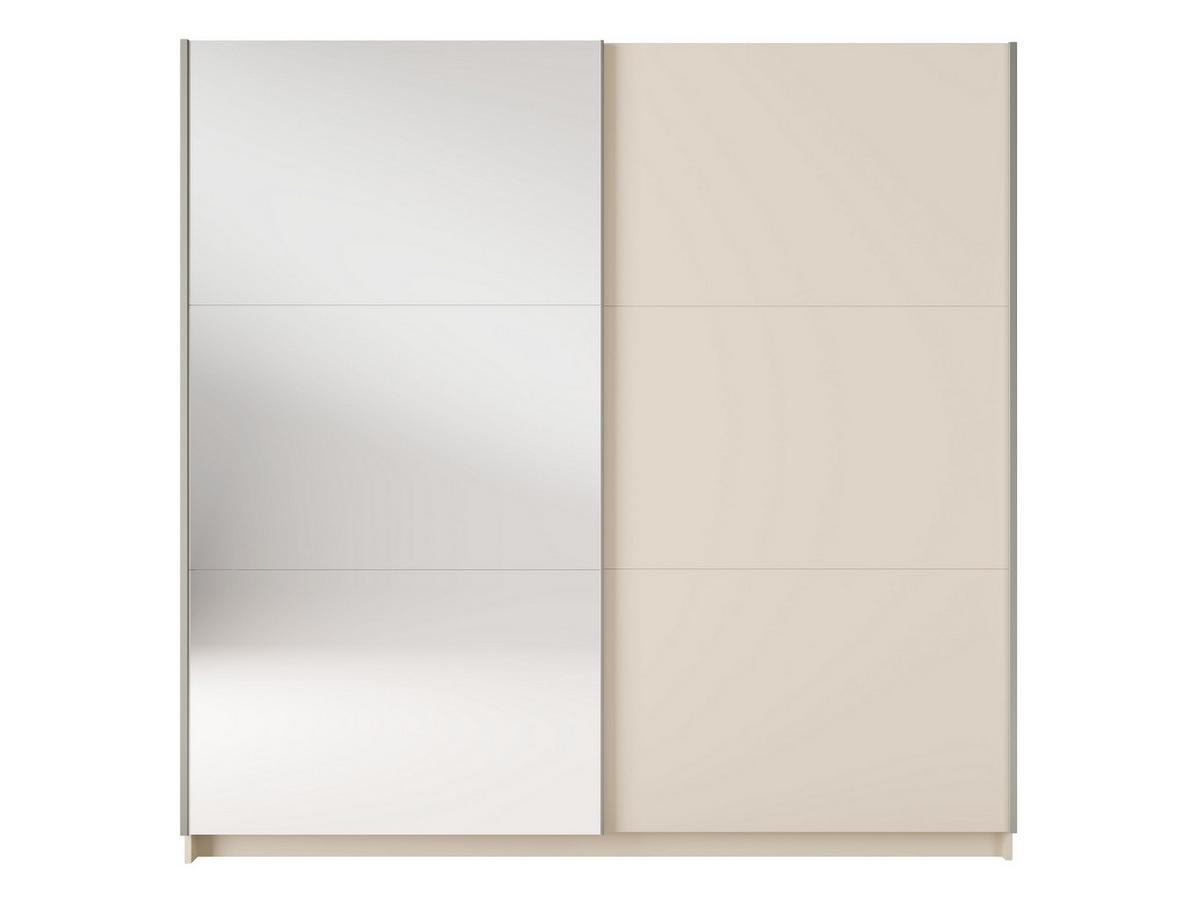 SCHWEBETÜRENSCHRANK BELDEN 150,6/207/55,3cm 2-türig mit Spiegel Sandbeige - Sandfarben, Holzwerkstoff (150.6/207/55.3cm) - MASSENO