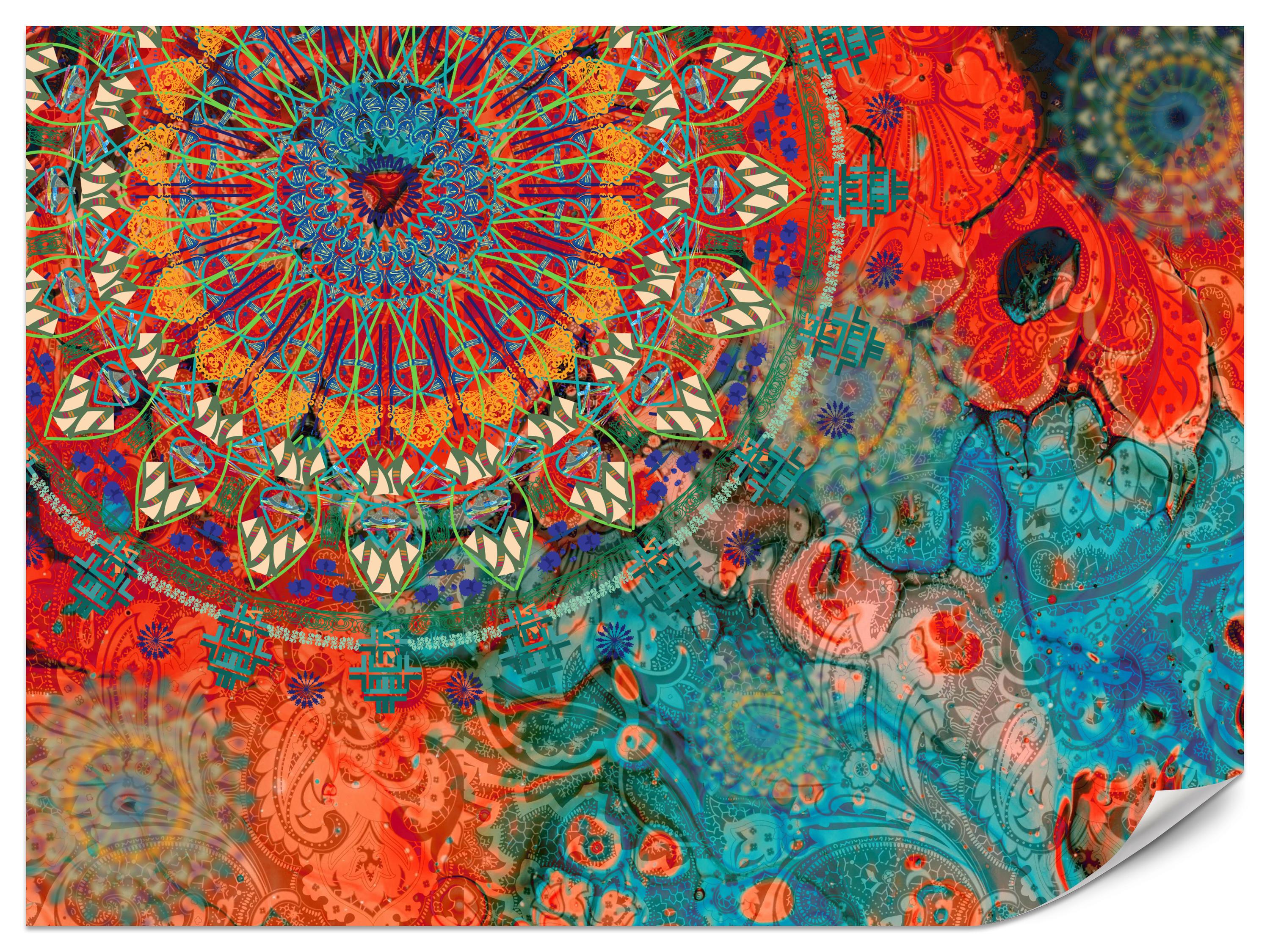FOTOTAPETE für Wohnzimmer Farbenfrohe Mandalas Abstraktion Muster 350x256 - Multicolor, Papier (350/256cm) - Muralo
