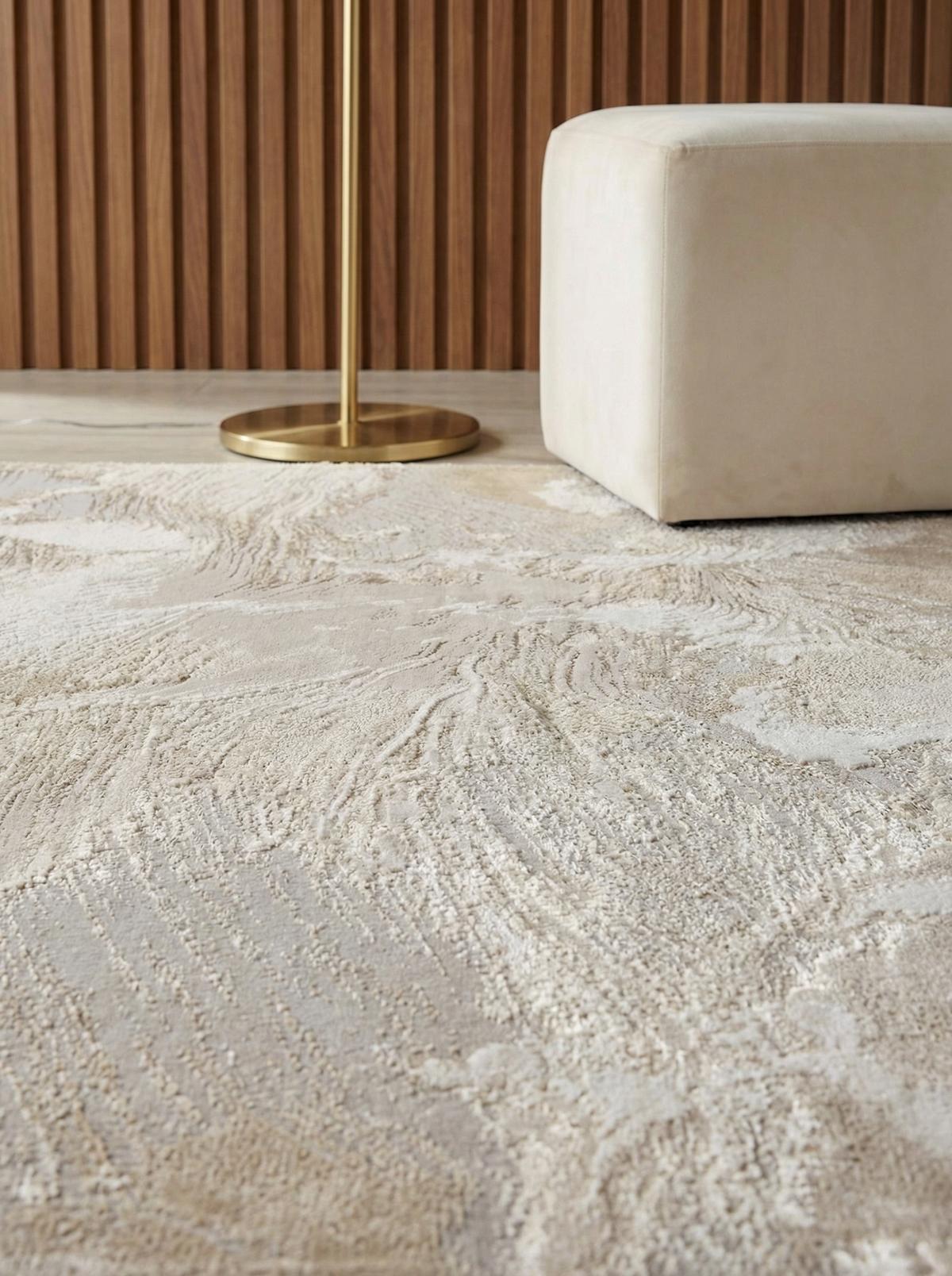 TEPPICH SARNTAL, abstrakt, aus Polyester, Florhöhe 8 mm, Gold, 160 x 230 cm - Beige, Textil (230/160cm) - KADIMA DESIGN