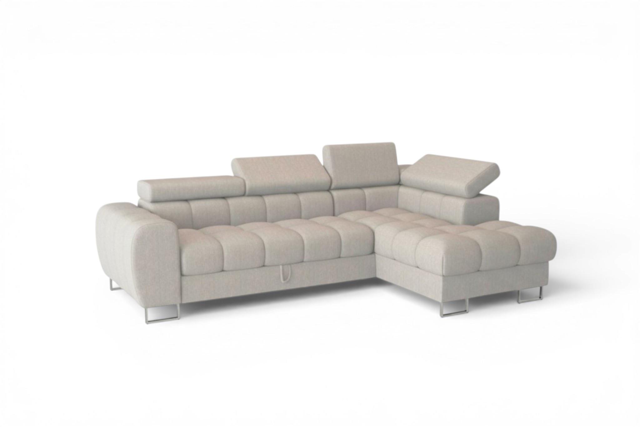 ECKSOFA Bastien Mit Schlaffunktion - Hellgrau, Holzwerkstoff/Textil (260/170cm) - Fun Möbel