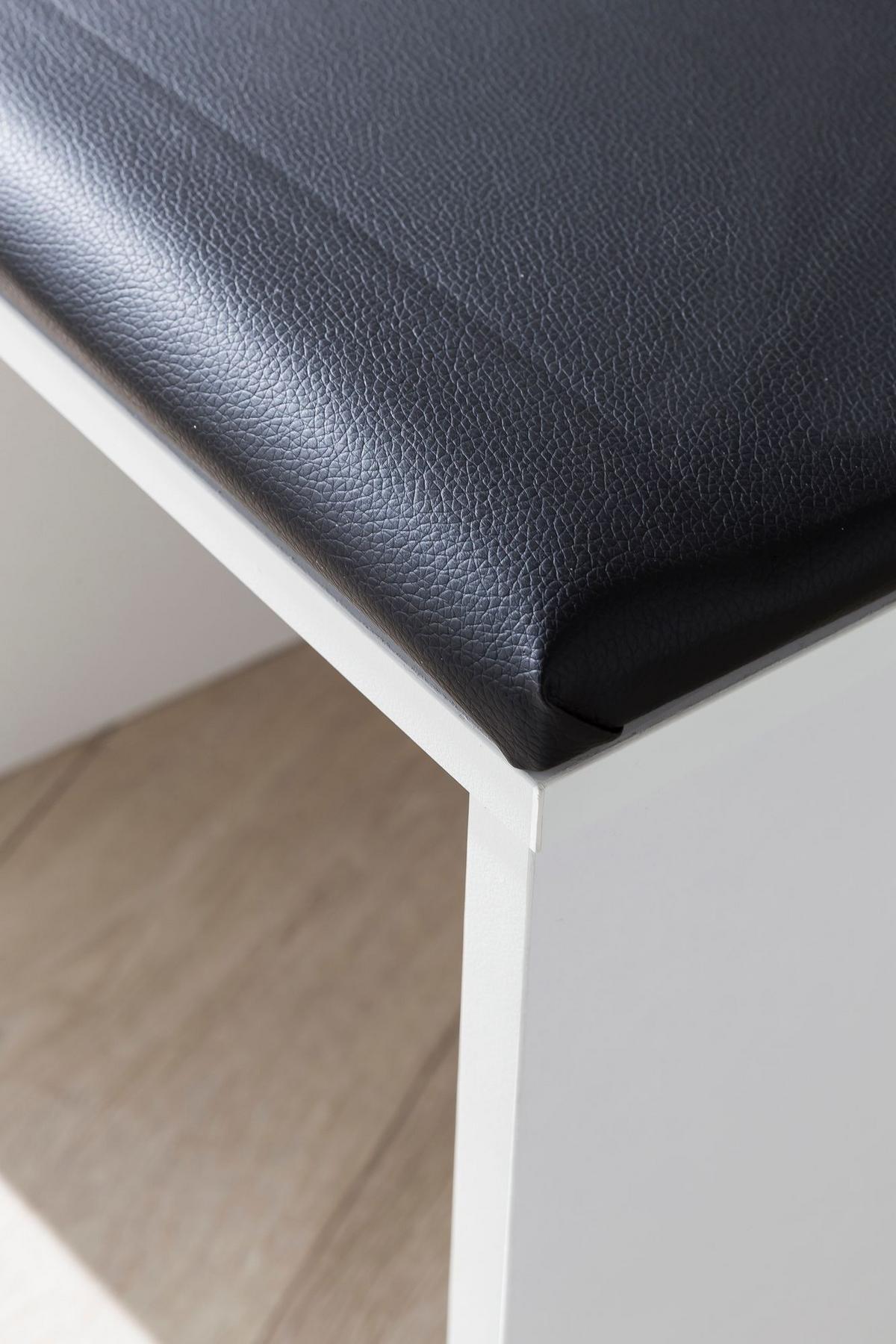 SCHMINKTISCH – Weiß, 60x81x40 cm, mit Klappspiegel, Hocker & Fach, Holz-Optik, modern - Schwarz/Weiß, Glas/Holz (40/81/60cm) - KADIMA DESIGN