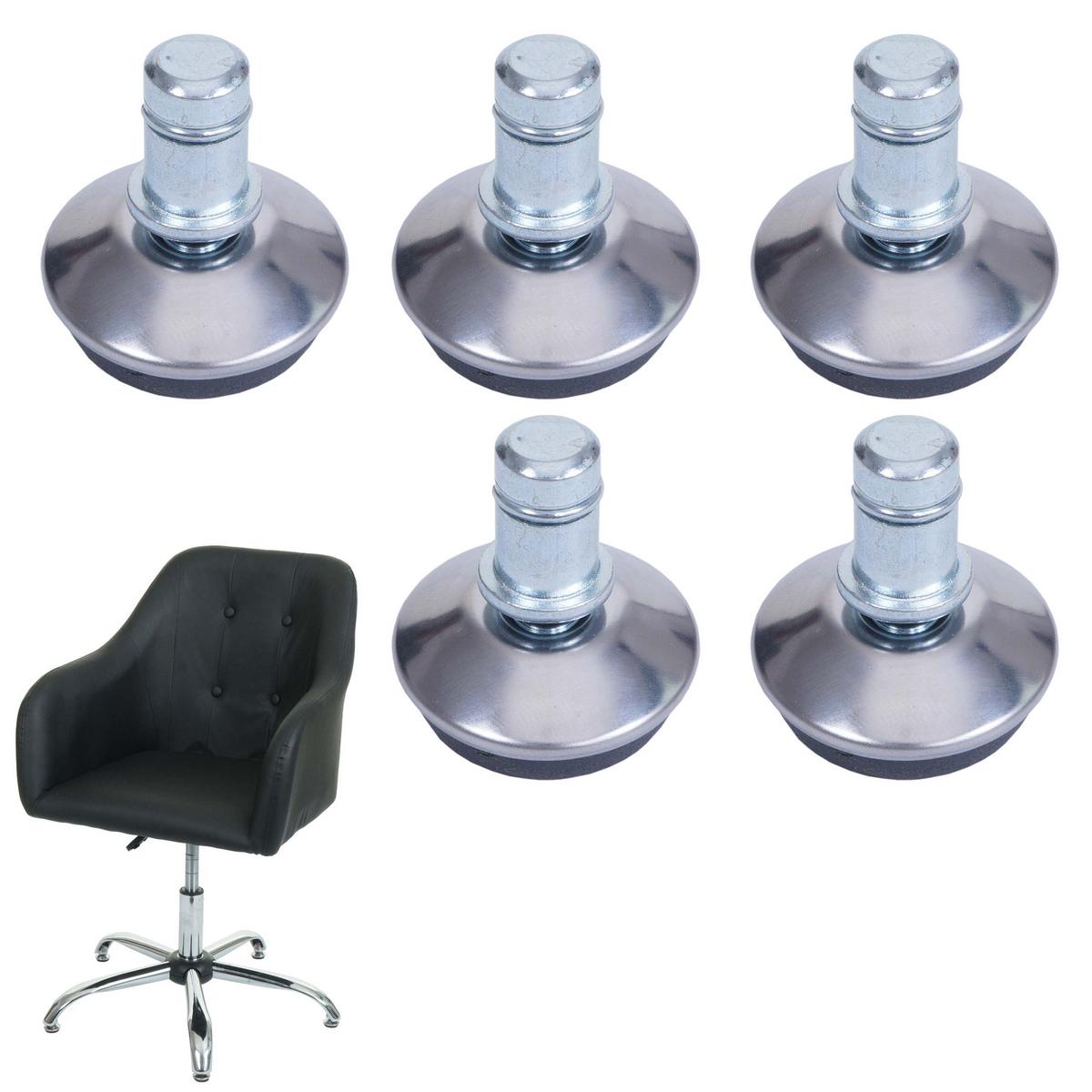 BODENGLEITER Silber 5er-Set - Silberfarben, Kunststoff (3/4/3cm) - MCW