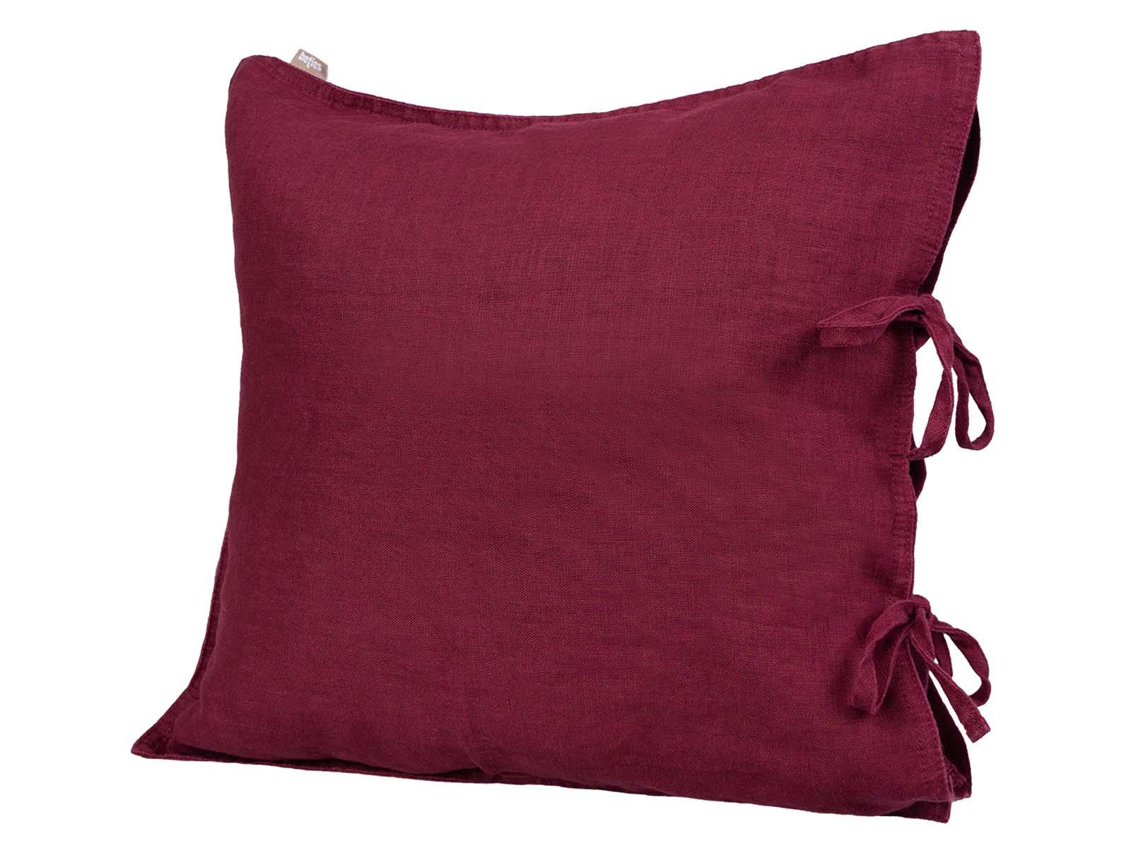KISSENBEZUG reines Leinen merlot-rot 40/40 cm - Dunkelrot, Naturmaterialien (40/40cm) - beties Heimtextil