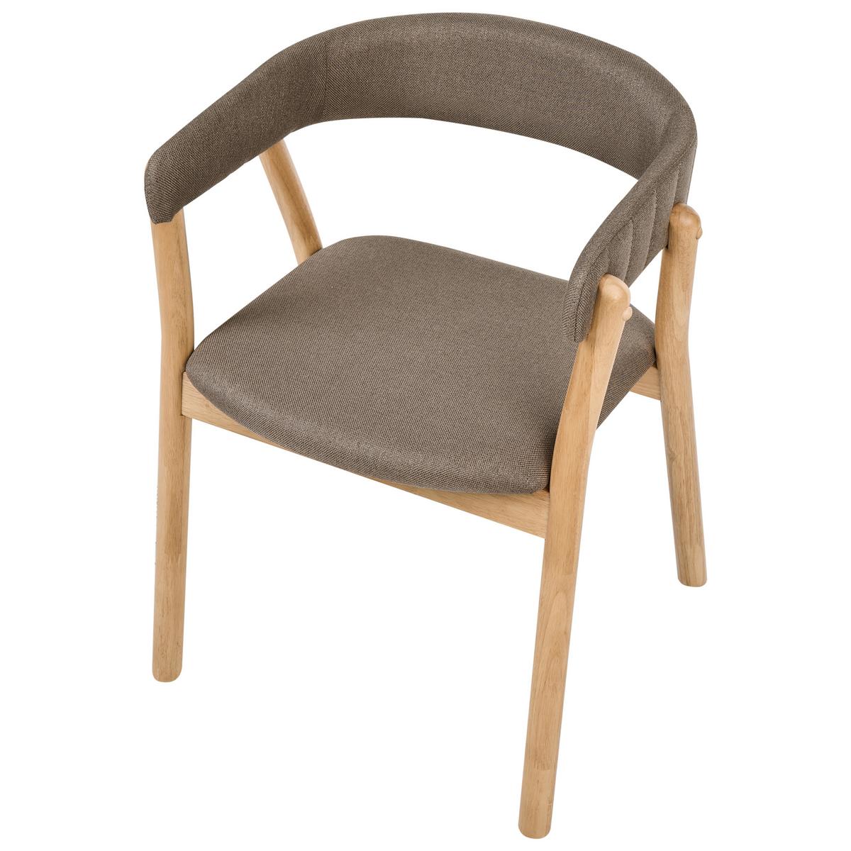 ESSZIMMERSTUHL 2er-Set Stoff Hellbraun/Braun Mylo - Hellbraun, Textil (58/77/56cm) - Beliani